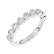 Demi-alliance 9 diamants ronds 0.50 carat or blanc 14 carats Alberta